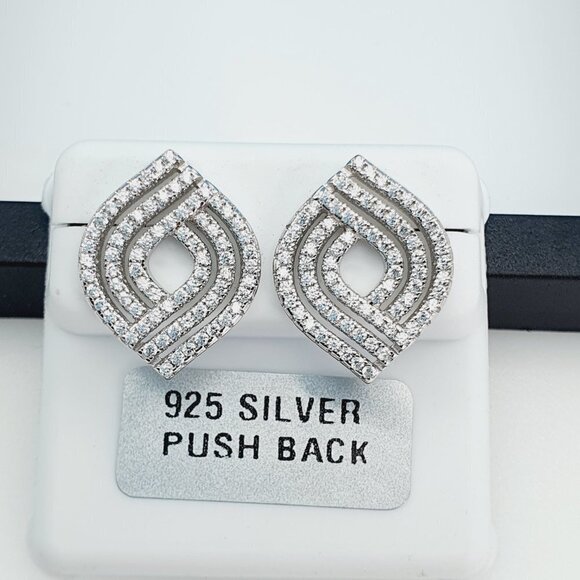 "925 Sterling Silver Cubic Zirconia Earrings, UU1P6A6071 - Picture 6 of 8